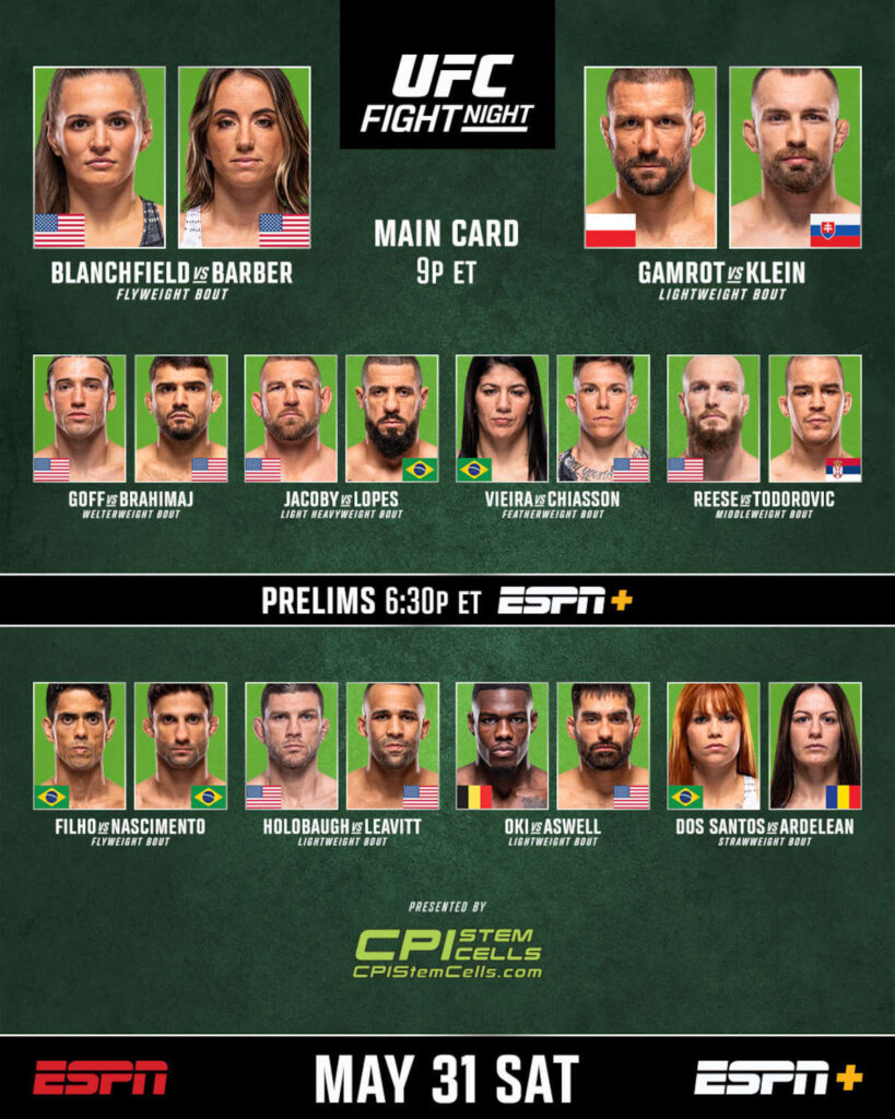 UFC Vegas 107 May 31 2025